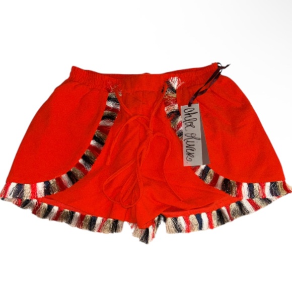 NWT Anthropologie Chloe Oliver Dolphin Redish Frayed hem Boho shorts size XS - Picture 3 of 16